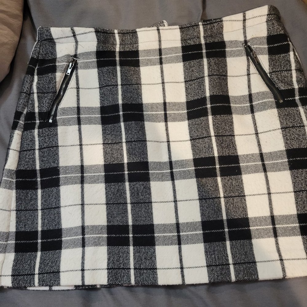 Plaid wool skirt